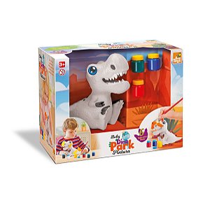 BONECO DINOSSAURO DINOPARK  BABY PINTURA BEETOYS
