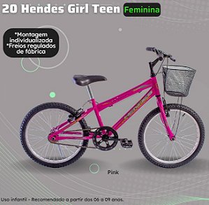 BICICLETA BIKE 20 GIRL HENDES TEEN VIOLETA CESTA