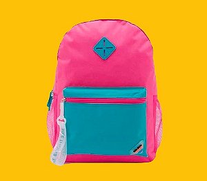 MOCHILA ESCOLAR JUVENIL MF23163 17" ROSA E VERDE C