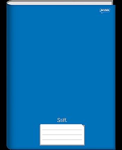 CADERNO BROCHURAO CAPA DURA STIFF 48 FOLHAS AZUL