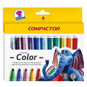 CANETINHA HIDROGRÁFICA COMPACTOR COLOR 12 CORES