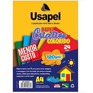 BLOCO EDUCACAO ARTISTICA USAPEL 8 CORES A4 120g