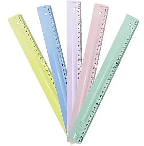 REGUA PLASTICA COLORIDA 30CM UNIDADE SORTIDA VMP