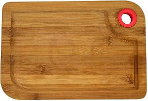 TABUA RETANGULAR BAMBU COM PEGADOR SILICONE