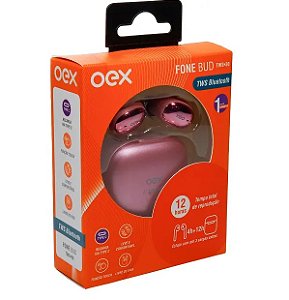 TWS30 FONE DE OUVIDO BUD BLUETOOTH ROSA METALICO OEX
