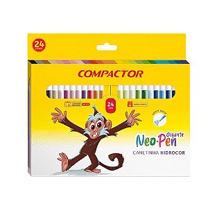CANETINHA HIDROGRAFICA NEO PEN GIGANTE 24 CORES UNIDADE COMPACTOR