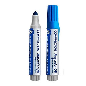 PINCEL MARCADOR RECARREGÁVEL QUADRO BRANCO AZUL COMPACTOR