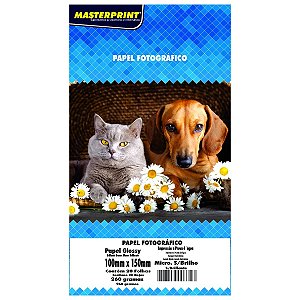 PAPEL FOTO GLOSSY MICROPORO SEM BRILHO 260G/M² 10X15 - 20 FOLHAS DER 4