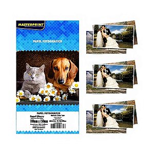 PAPEL FOTO GLOSSY MICROPORO COM BRILHO 260G/M² 10X15 - 20 FOLHAS DER 4
