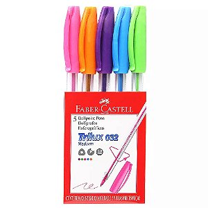 CANETA TRILUX COLORS CARTELA 5 CORES FABER CASTELL