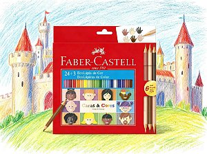 LAPIS DE COR ECOLAPIS 24+3 CARAS & CORES FSC FABER CASTELL