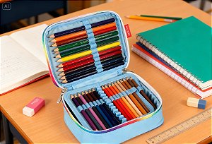 ESTOJO BOX URSINHOS CARINHOSOS  LUXCEL AZUL