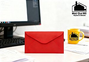 Envelope Ofício Vermelho 114x229 mm Colorido para Cartas e Convites Unidade