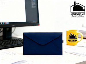 Envelope Ofício Azul Marinho 114x229 mm Colorido para Cartas e Convites Unidade