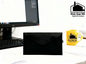 Envelope Ofício preto 114x229 mm Colorido para Cartas e Convites Unidade