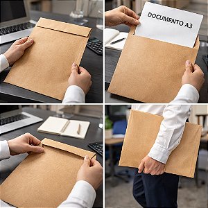 Envelope Saco Natural A3 310x410mm – Envelope Kraft para Documentos Grandes