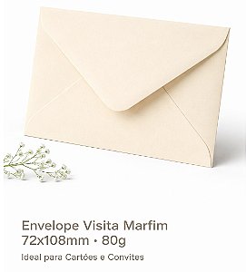 Envelope Visita Marfim 72x108mm 80g Foroni para Cartões e Convites
