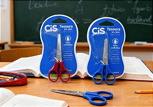 Tesoura Escolar CIS KS-269L Unidade – Ideal para Canhotos, 12cm, Segura e Ergonômica sortida