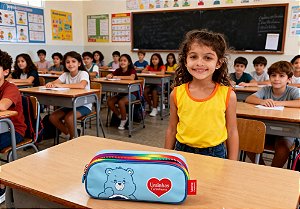 Estojo Ursinhos Carinhosos Luxcel Sortido – Escolar Infantil com Zíper