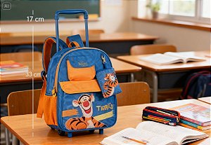 Mochila Rodinha Tigrão Disney Infantil Escolar