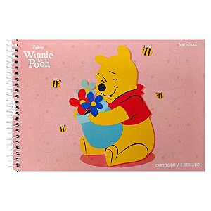 Caderno de Cartografia Ursinho Pooh 80 Folhas StarSchool | Caderno de Desenho Infantil Escolar