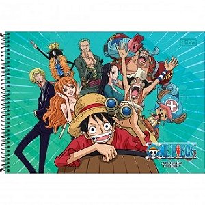 Caderno One Piece 80 Folhas Desenho Cartografia Anime Escolar Infantil