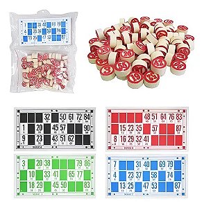 Jogo de Bingo com Números de Madeira com Sacola – Completo e Durável