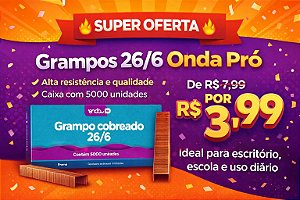 Grampos 26/6 cobreado 5000 grampos Onda Pró