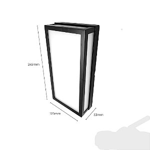 Arandela  JN- 02-PR LED 12W IP65 6500K