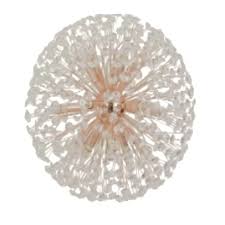 Lustre Pendente Flor Redondo Ø60cm Cristal e Metal Rose - Cinderella P203/800R Cinderella