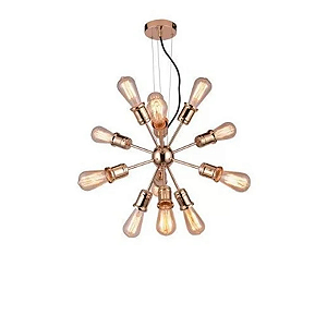 PENDENTE ATOMUS DOURADO 12 LÃMPADA BASE E-27 COD-2413