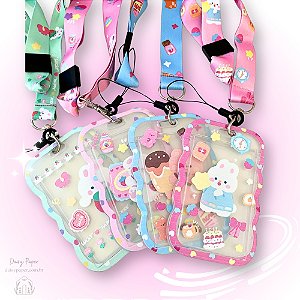 Chaveiro porta cracha divertido ursinhos