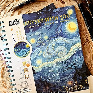 Caderno Desenho Noite Estrelada