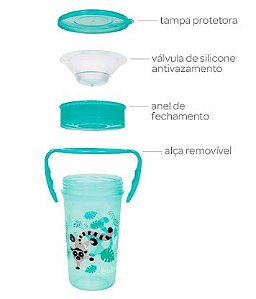Copo de Treinamento Buba 360° com Alça Lemori com 300ml