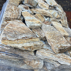 Pedra madeira bruta amarela m²