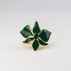 Bracelete Sofisticado Esmaltado Aberto Coleção Orquídeas