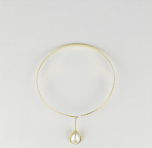 Choker Minimalista com Pérola Central Pendente Delicada