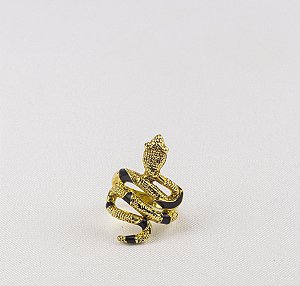 Anel Elegante Serpente com Detalhes Entalhados