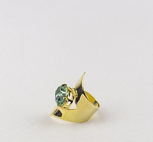 Anel Moderno Assimétrico com Pedra Chaton