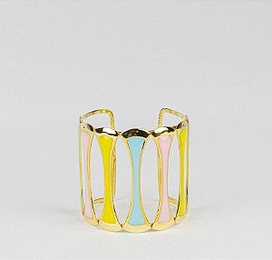 Bracelete Moderno Vazado Esmaltado Aberto