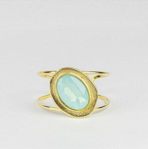 Bracelete Elegante com Peça Central Esmaltada Aberto