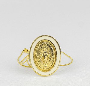 Cordão Medalhão Nossa Senhora Aparecida Detalhado