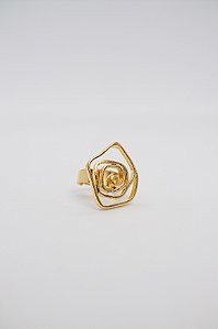Anel Coleção Rosa Vazada Geométrica