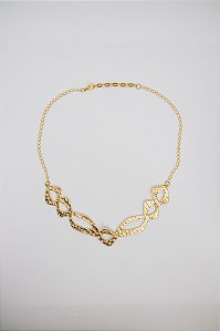 Cordão Elegante Ornamentado Coleção Elos Orgânicos Acabamento Granulado
