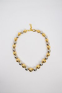 Choker Moderna Coleção Orbes Tendência Mix de Banhos
