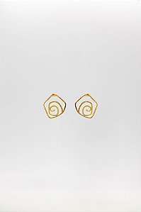 Brinco Romântico Pequeno Coleção Rosa Vazada Espiral