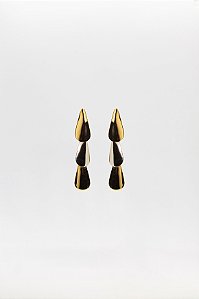 Brinco Minimalista Trio Gota Pendente