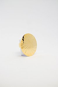 Anel Elegante Grande Coleção Orbe com Ranhuras em Espiral