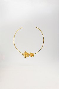 Choker Minimalista Aberta Coleção Orquídea Delicada com Ranhuras