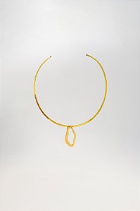 Choker Delicada Aberta Coleção Oval Orgânico Acabamento Acetinado